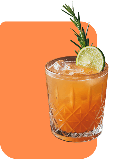 Refreshing drink with lime and rosemary